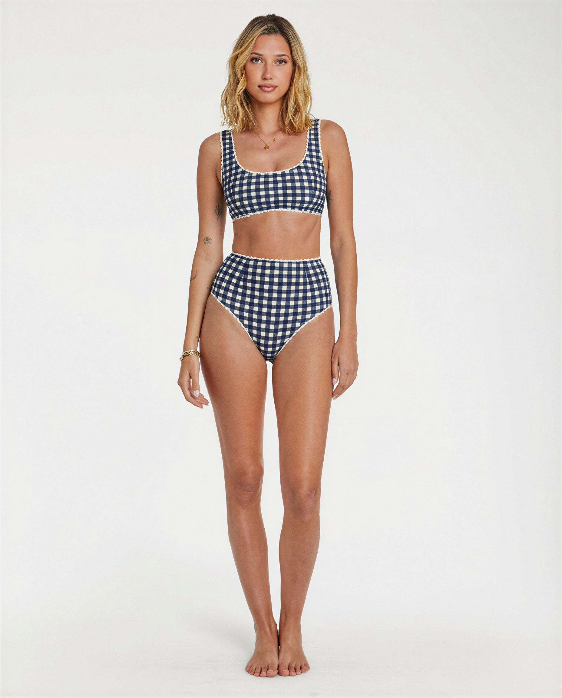 Bikini de cuadros vichy (azul marino)