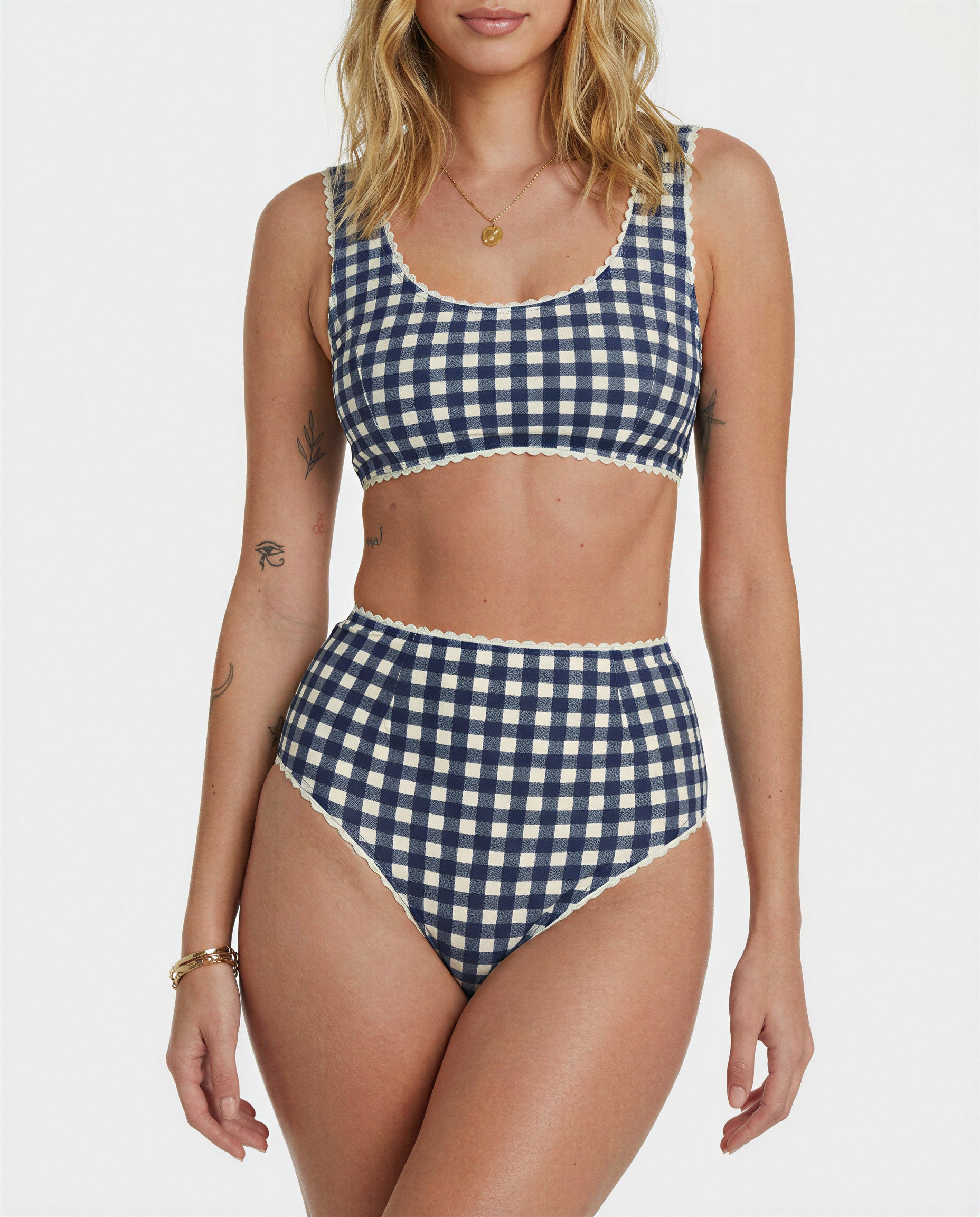 Bikini de cuadros vichy (azul marino)