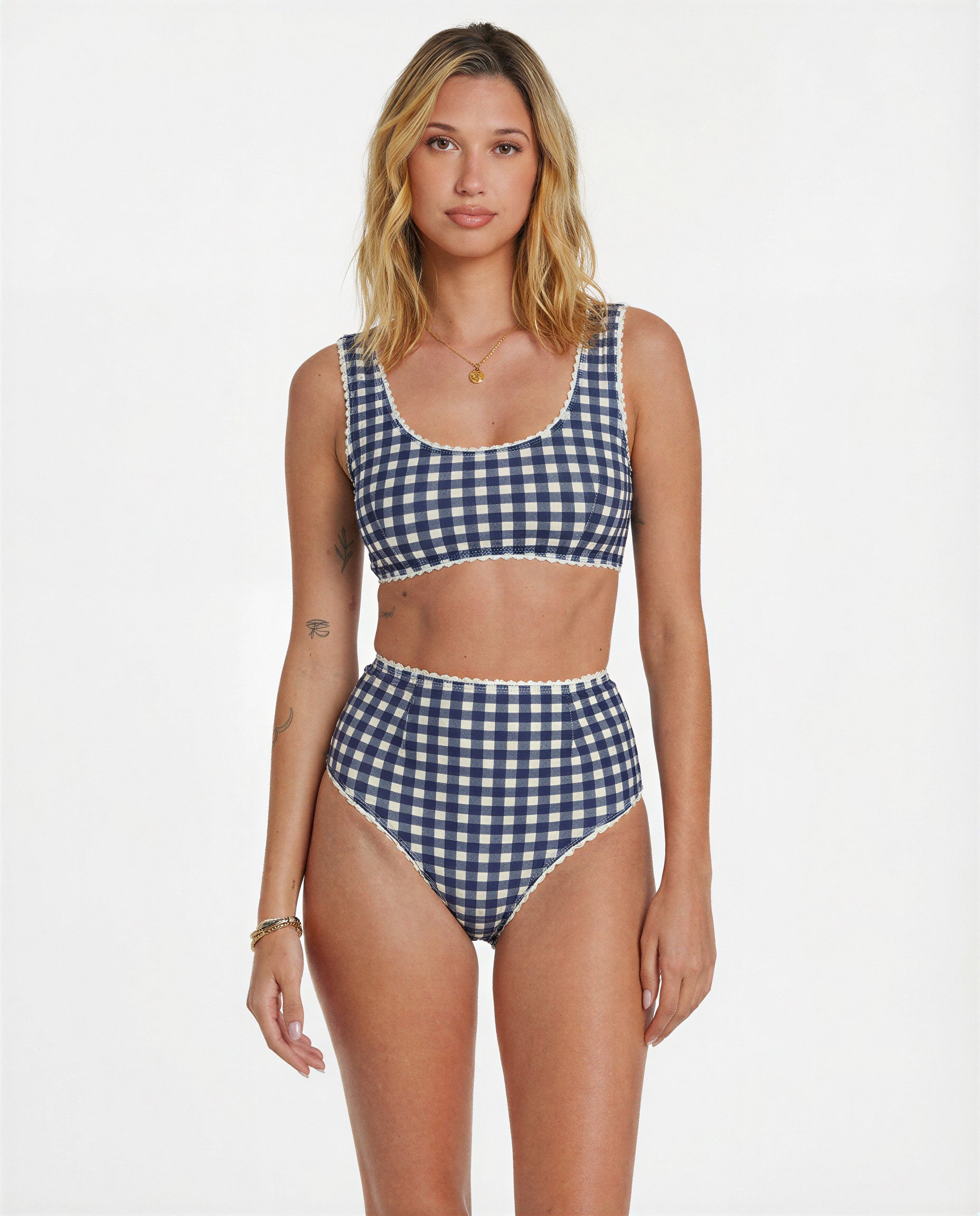 Bikini de cuadros vichy (azul marino)
