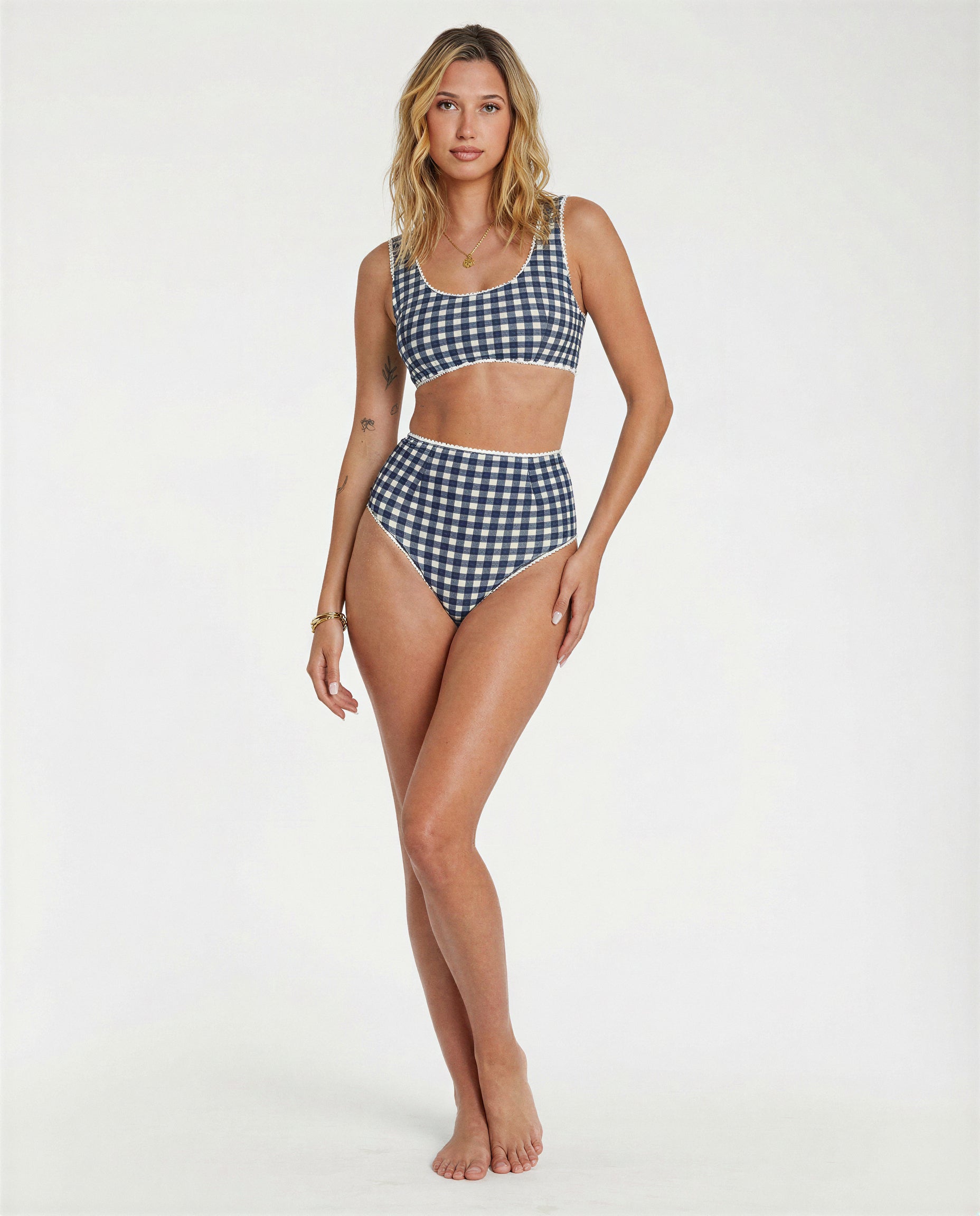 Bikini de cuadros vichy (azul marino)