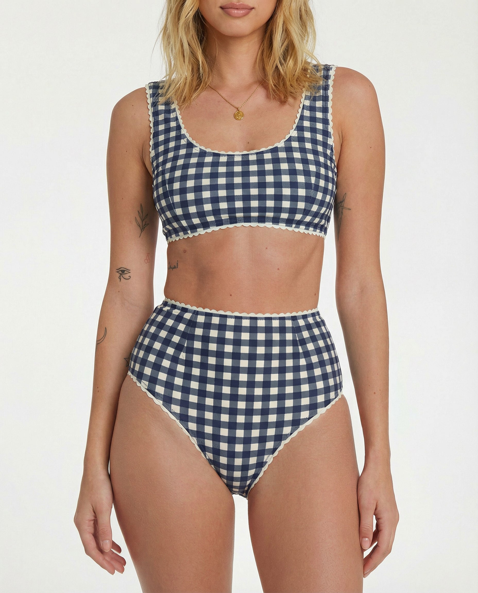 Bikini de cuadros vichy (azul marino)