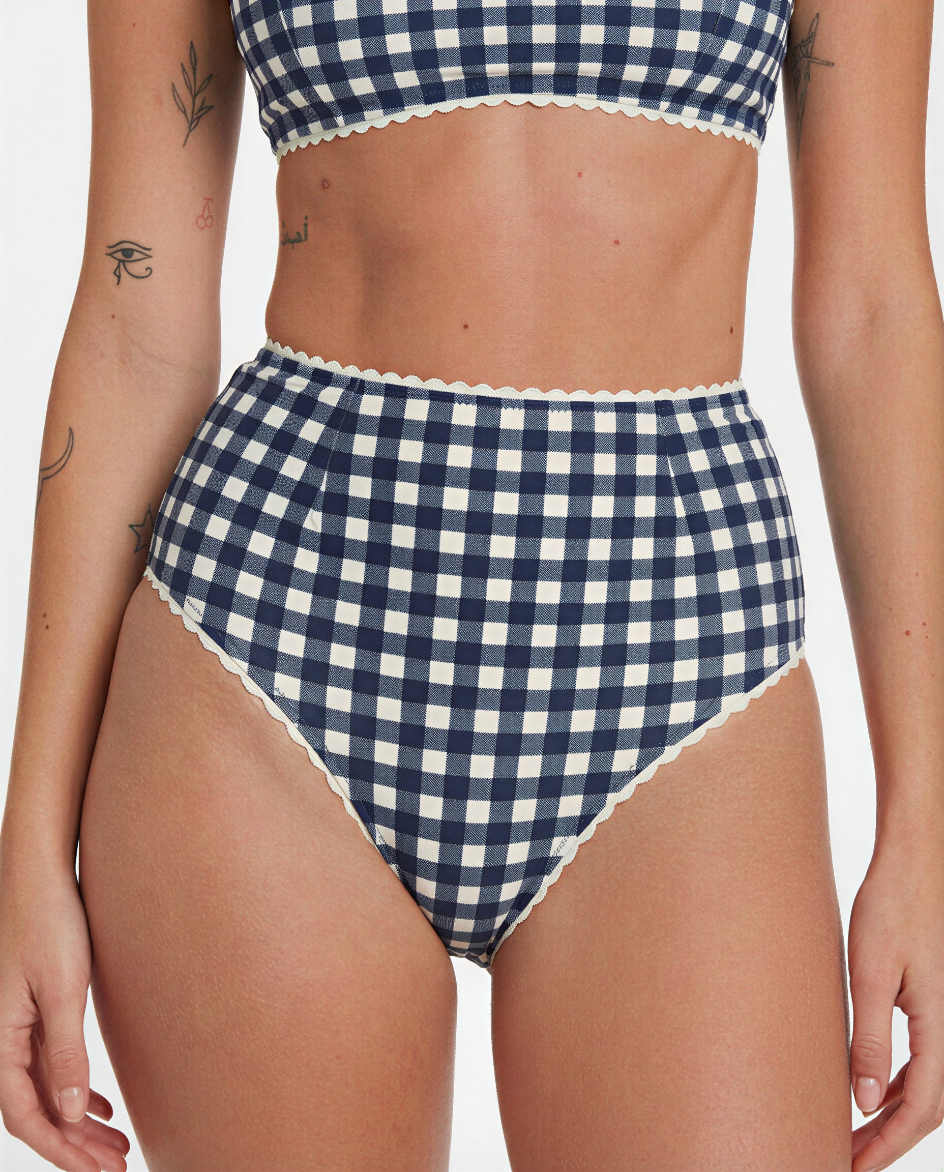 Bikini de cuadros vichy (azul marino)