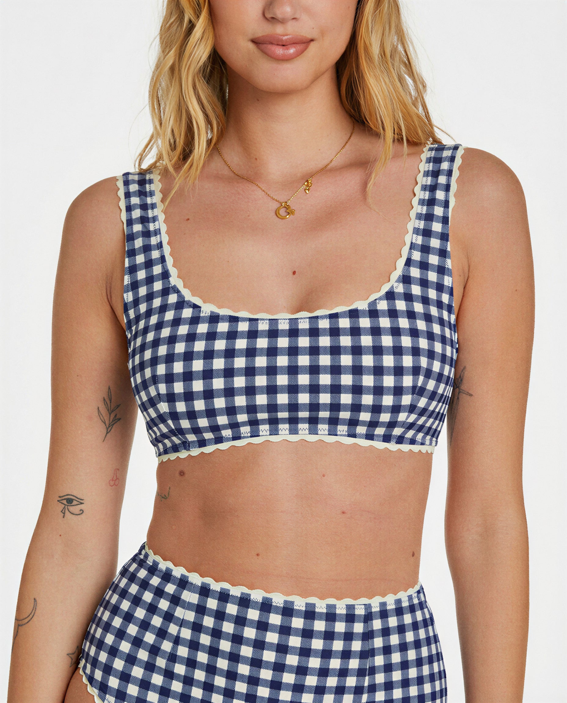 Bikini de cuadros vichy (azul marino)