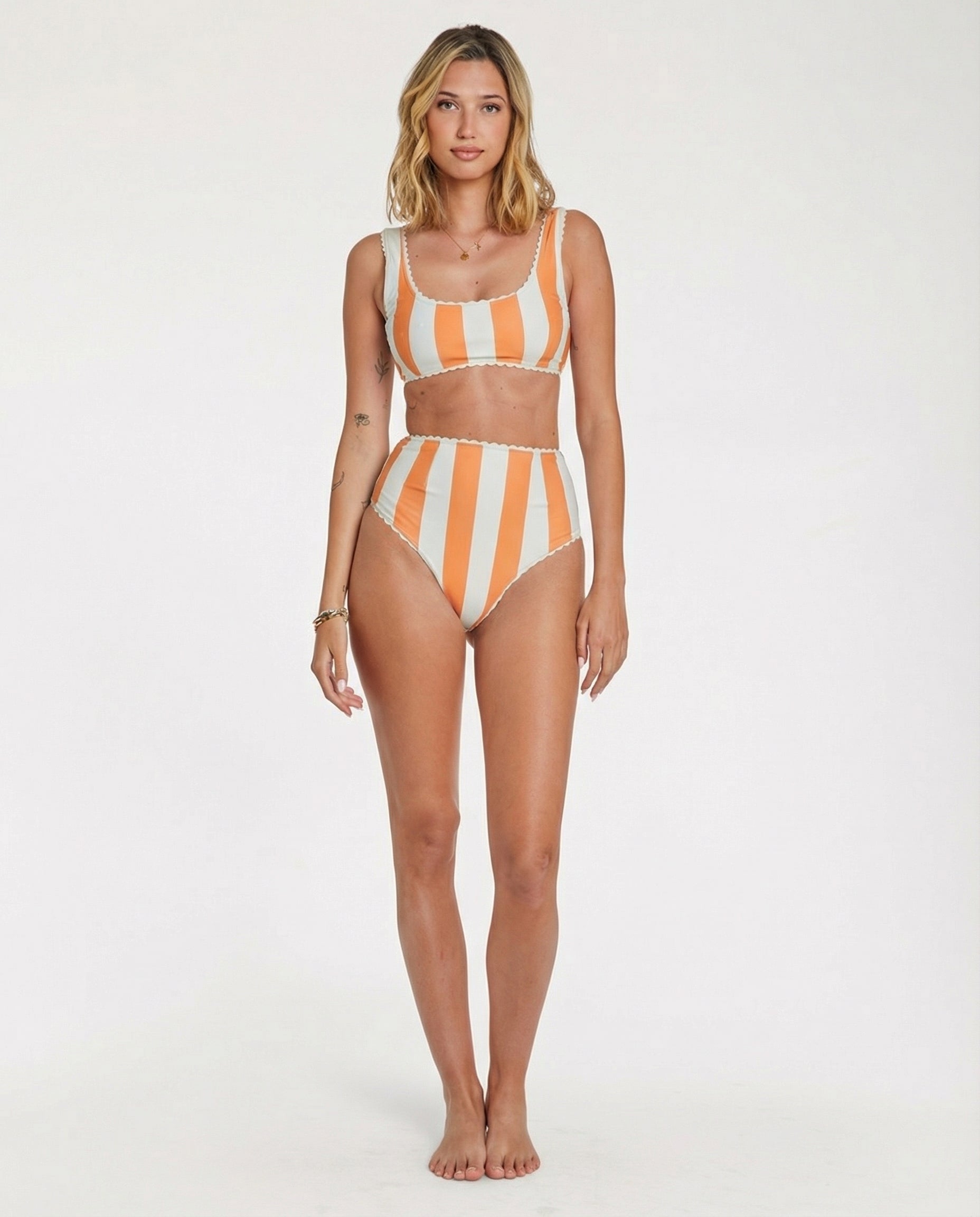 Bikini à rayures Cabana (Orange Poppy)