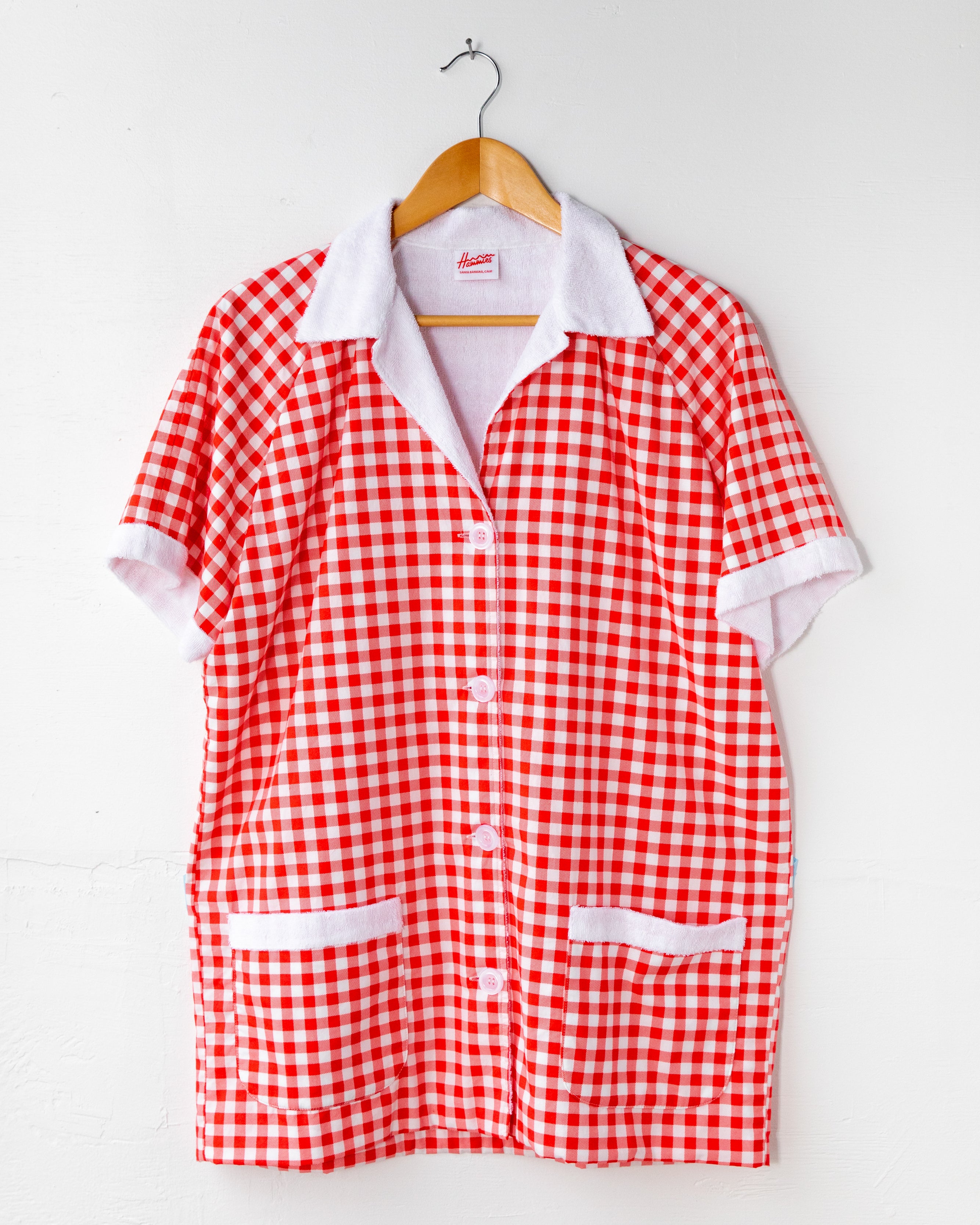 Gingham Cabana Shirt (Red)