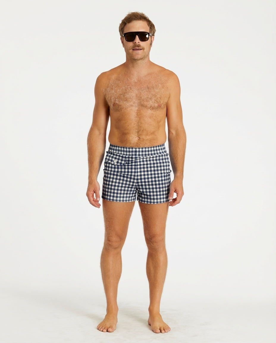Gingham Cabana Trunk (Navy)