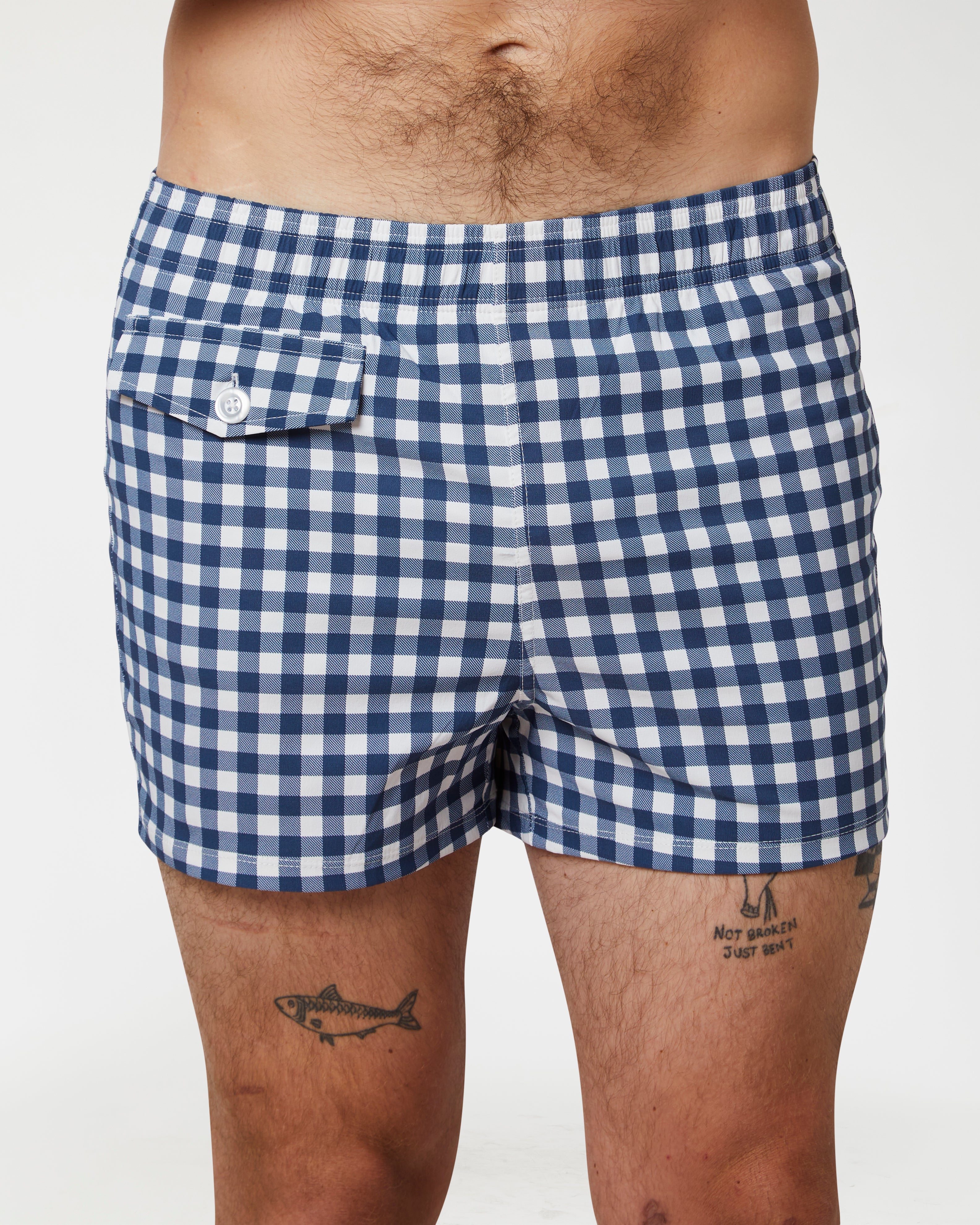 Gingham Cabana Trunk (Navy)