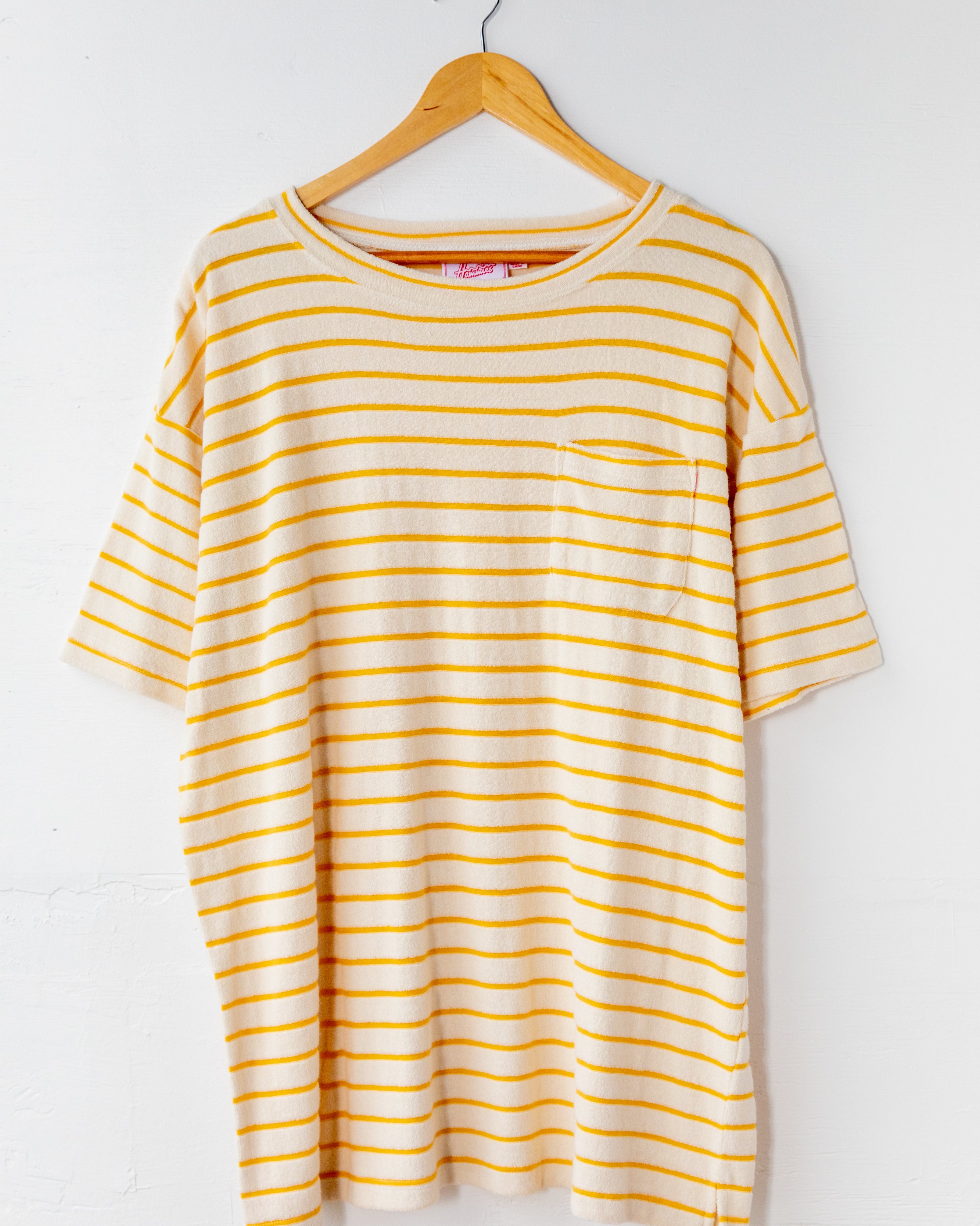 T-shirt en tissu éponge pour homme (crème/doré)