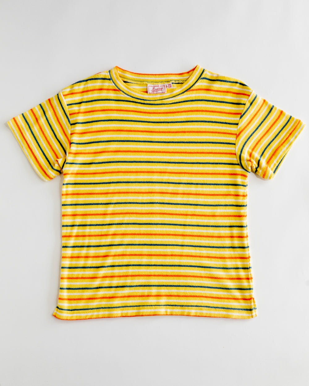 Camiseta de rizo para hombre (amarillo/azul marino/naranja)