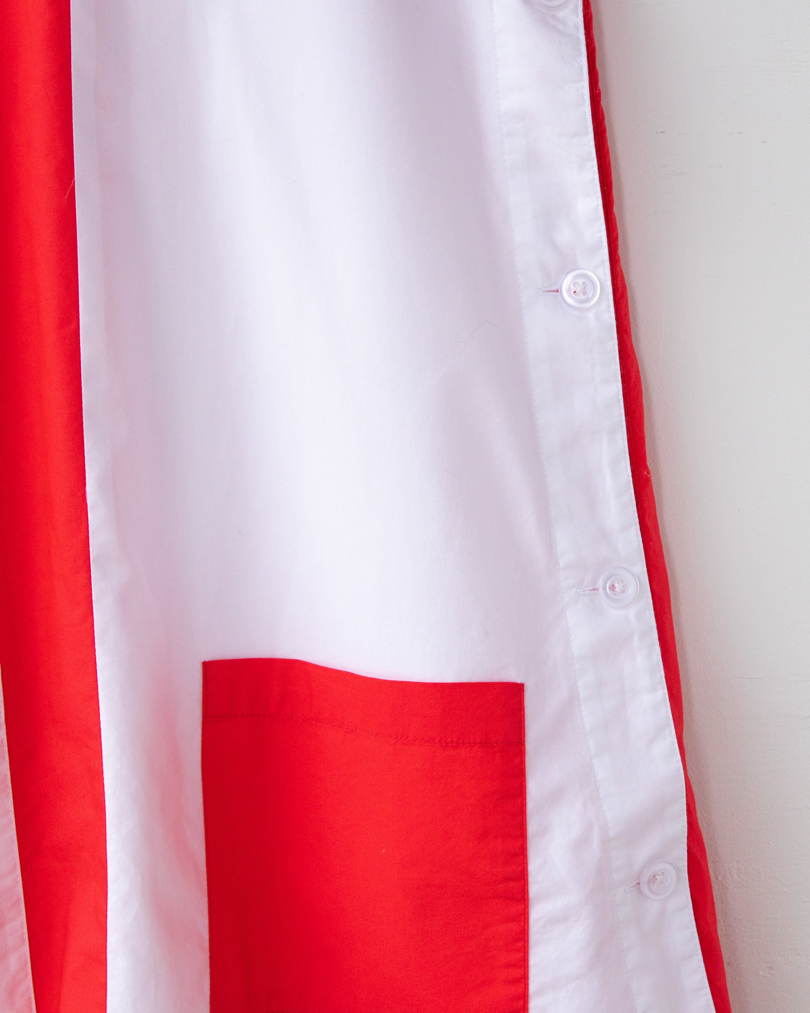 Blouse bicolore (rouge/blanc)