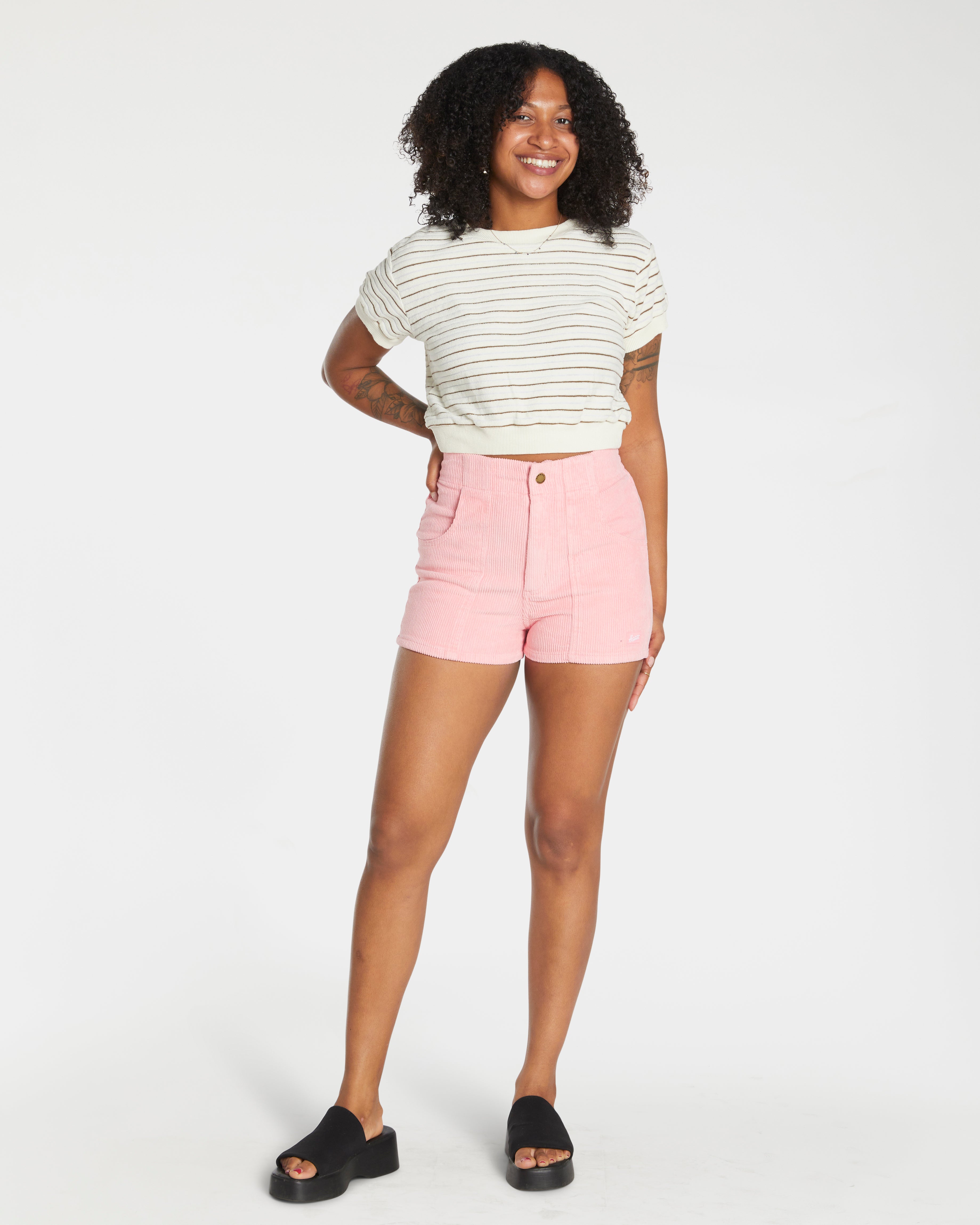 Women's Terry Tee (Cream/Brown)