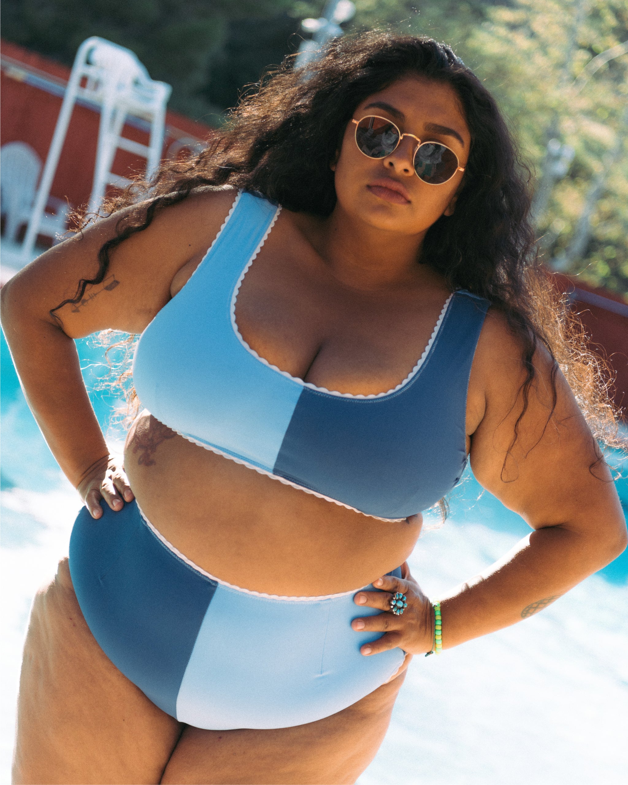 Two-Tone Bikini (Blue Poppy/Navy)