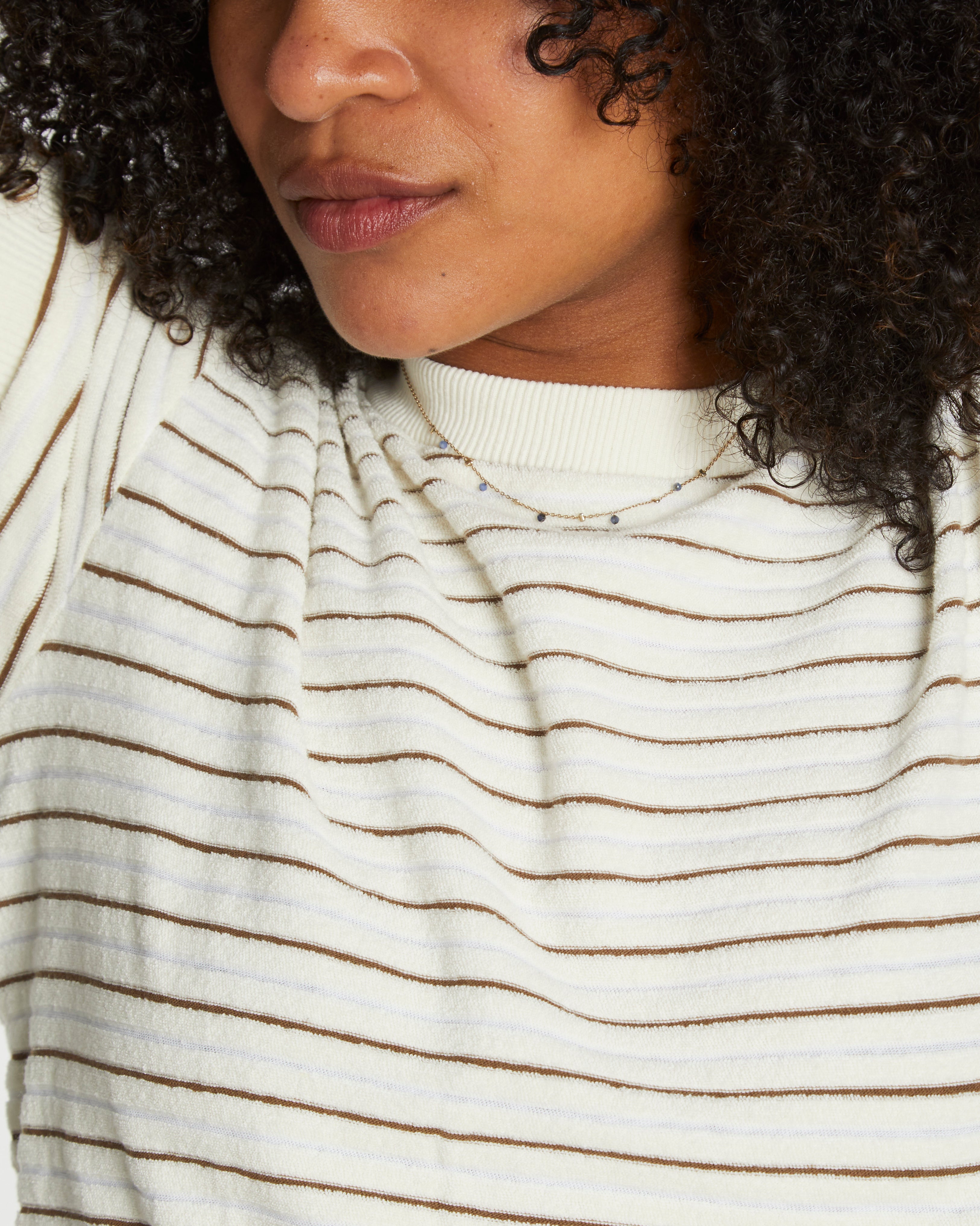 Women's Terry Tee (Cream/Brown)