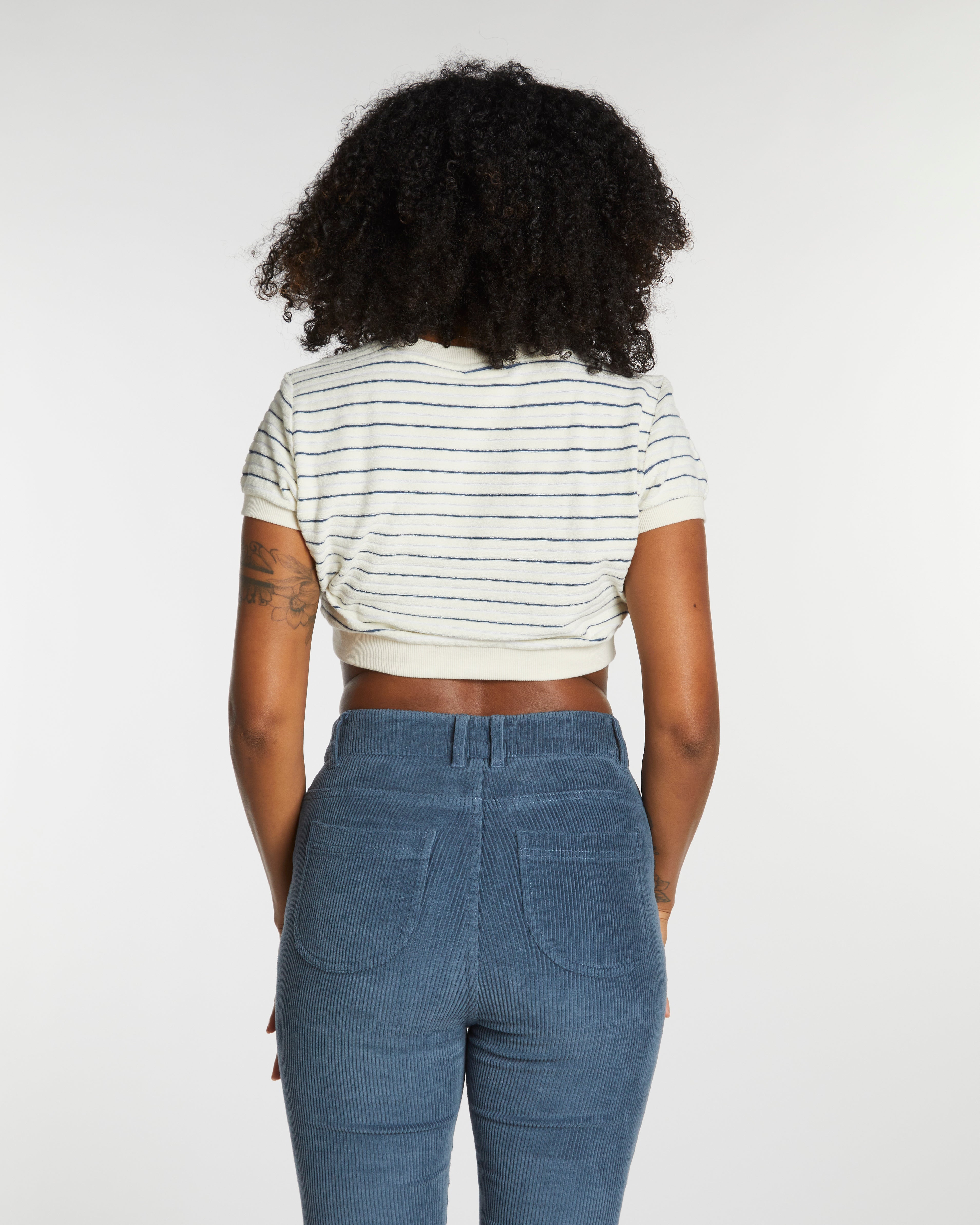 Women's Terry Tee (Cream/Navy)