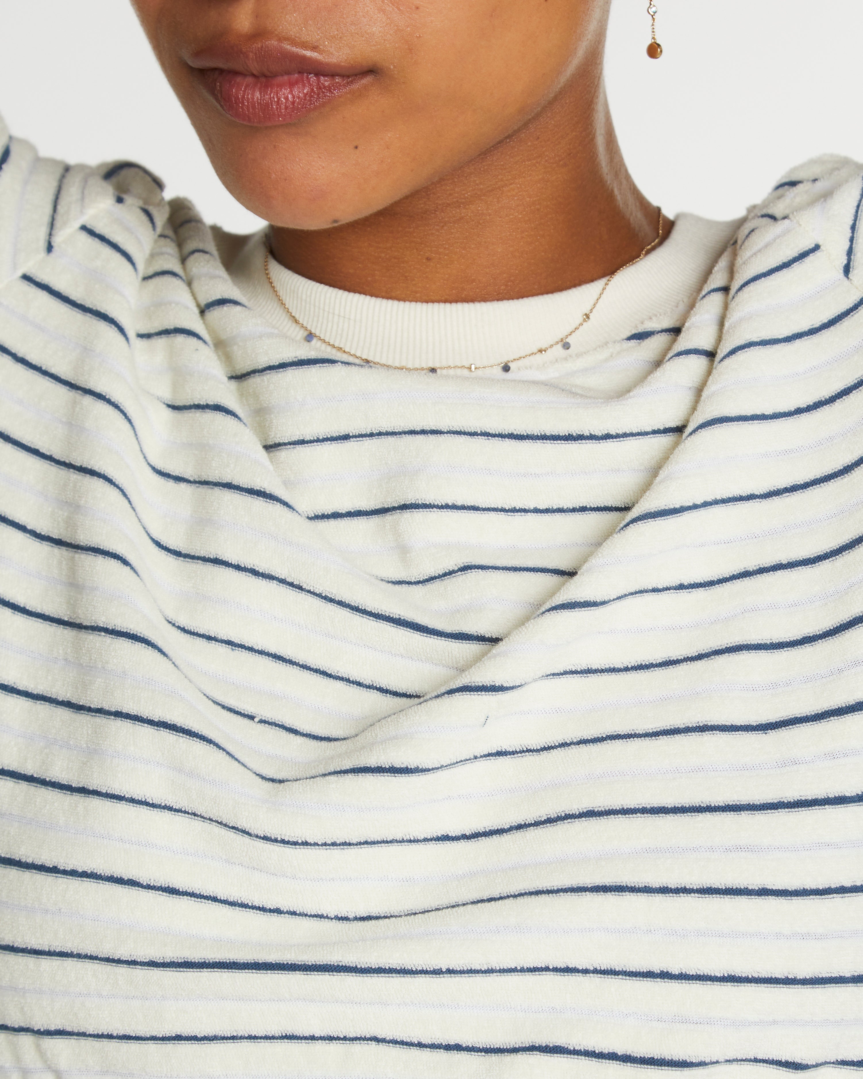 Women's Terry Tee (Cream/Navy)