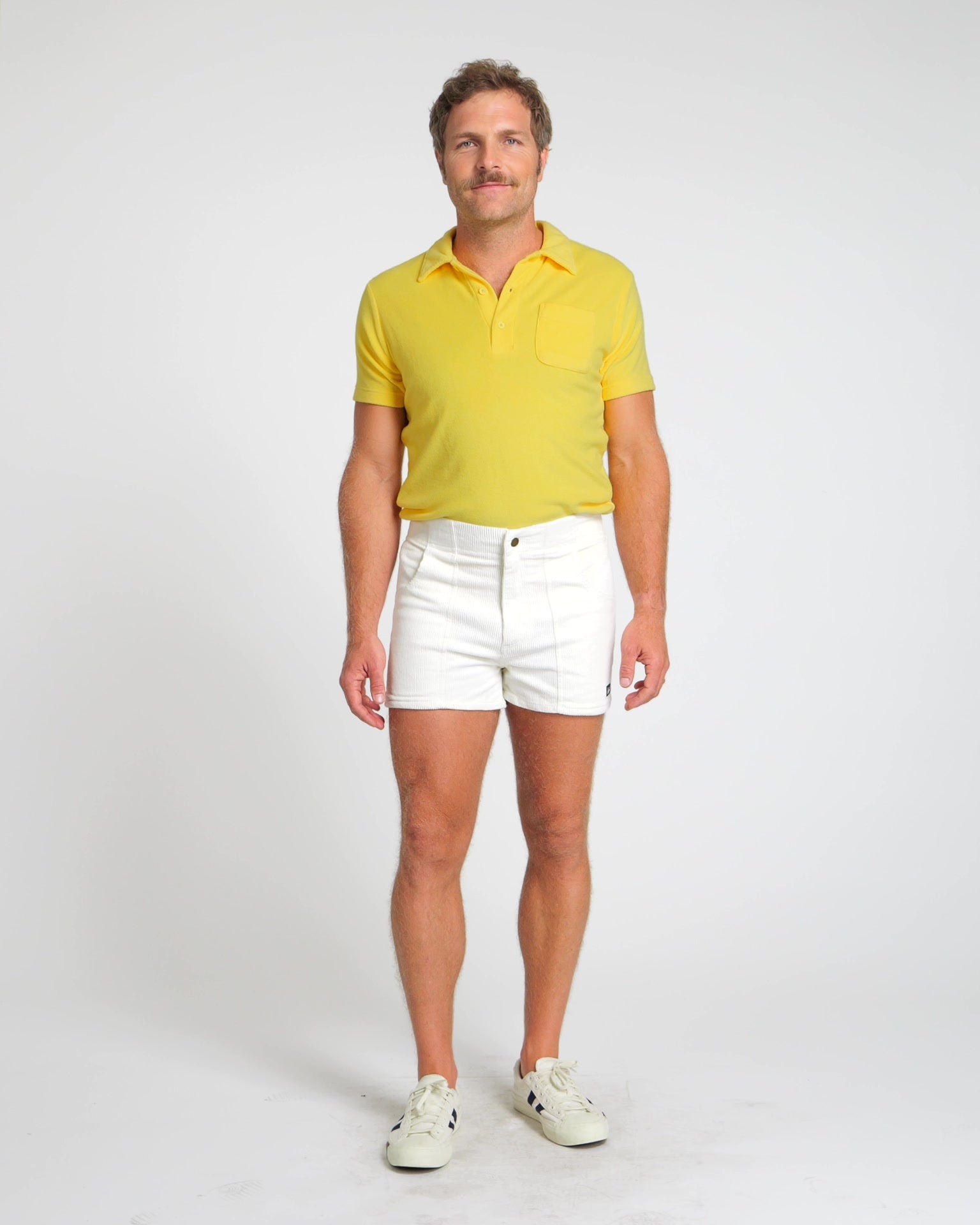 Men's White Corduroy Shorts - Retro 70s Style | Hammies