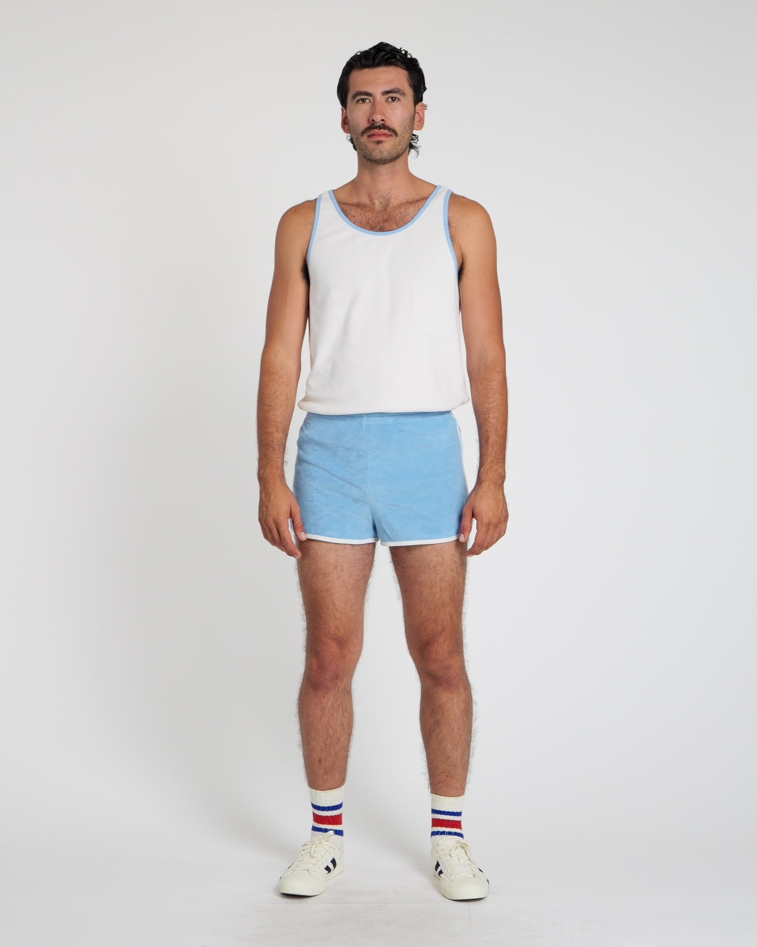 Hammies Men's Terry Tank Top (Cream/Blue Poppy)