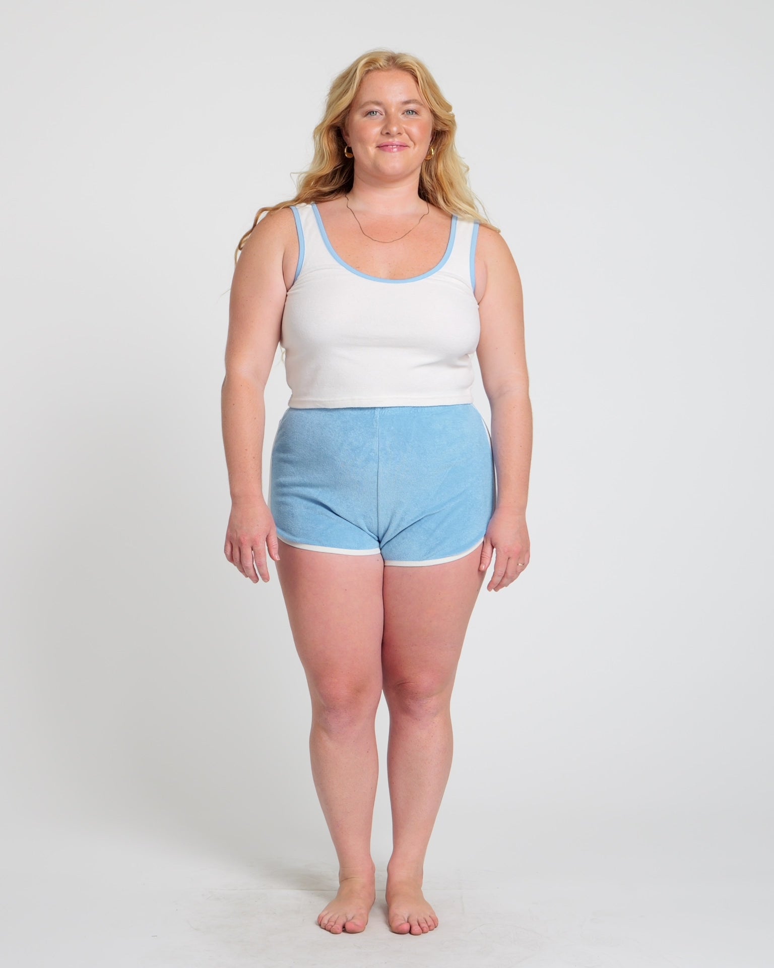 Hammies Women's Terry Tank Top (Cream/Blue Poppy)