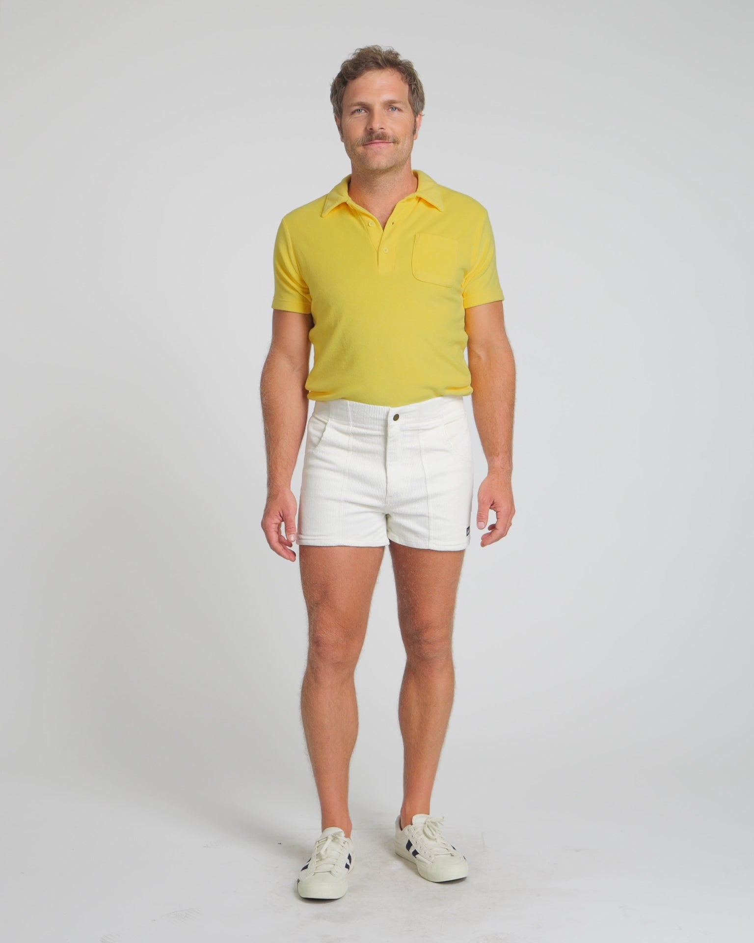 Hammies Men's Retro Corduroy Shorts (White)