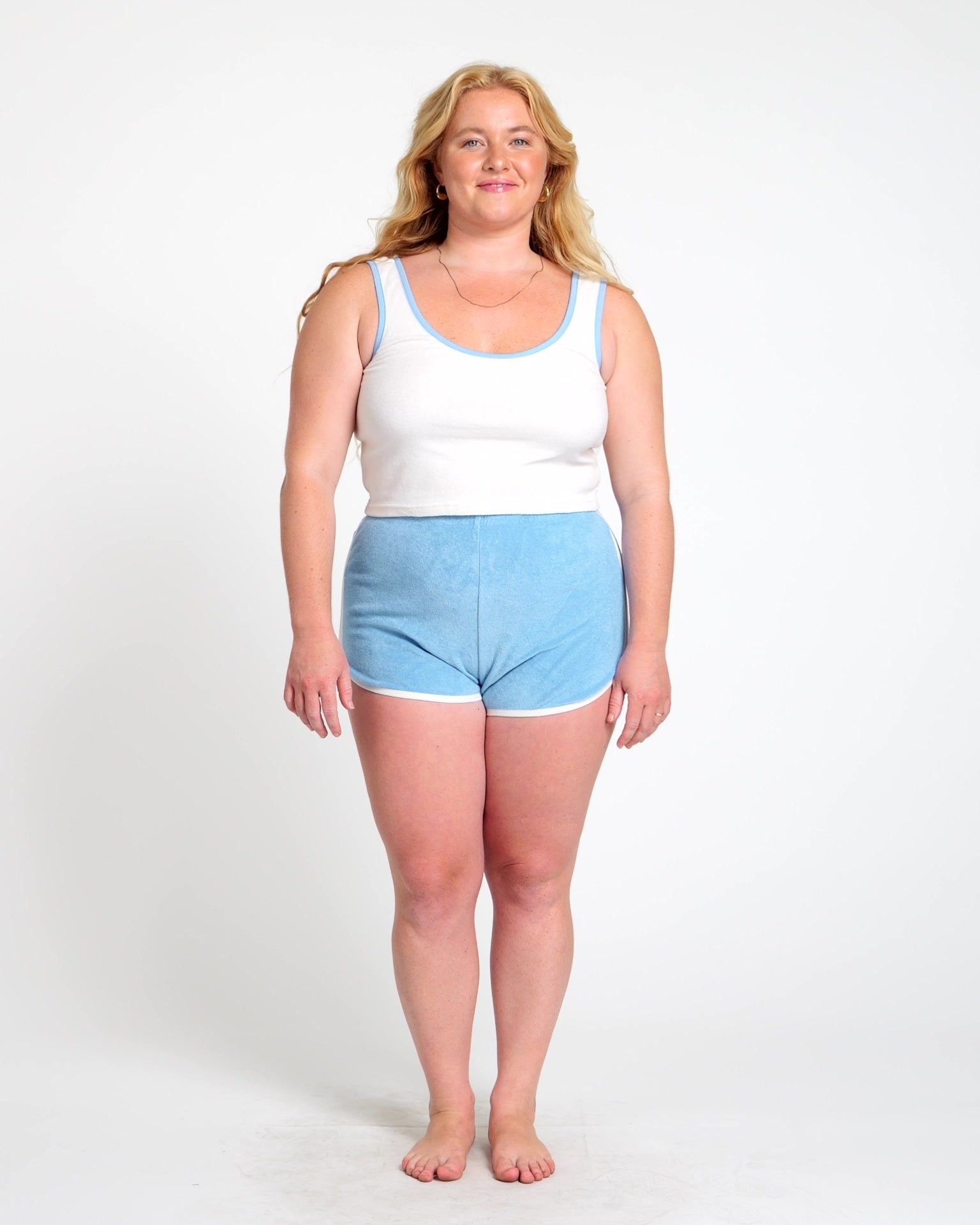 Hammies Women's Terry Tank Top (Cream/Blue Poppy)